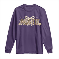 Leopard Auntie Long Sleeve Shirt Coquette Bow Cute Gift For Aunt
