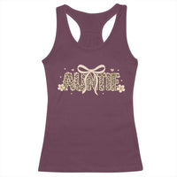Leopard Auntie Racerback Tank Top Coquette Bow Cute Gift For Aunt
