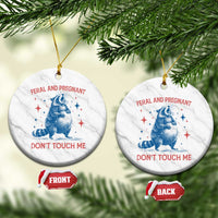 Pregnant Racoon Ceramic Ornament Feral And Pregnant Dont Touch Me Pregnancy Humor