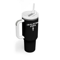 Funny Injury Leg Tumbler With Handle I Do All My Own Stunts Broken Leg Get Well Gift