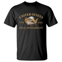 USA 250th Anniversary T Shirt American Map Patriotic 1776-2026 America 250