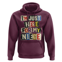 Im Just Here For My Niece Hoodie Trendy Aunts Letter Print Vintage