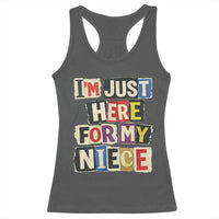 Im Just Here For My Niece Racerback Tank Top Trendy Aunts Letter Print Vintage