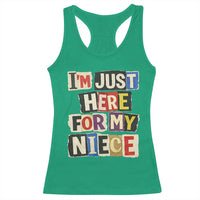 Im Just Here For My Niece Racerback Tank Top Trendy Aunts Letter Print Vintage