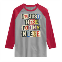 Im Just Here For My Niece Raglan Shirt Trendy Aunts Letter Print Vintage