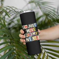 Im Just Here For My Niece Skinny Tumbler Trendy Aunts Letter Print Vintage
