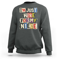 Im Just Here For My Niece Sweatshirt Trendy Aunts Letter Print Vintage