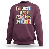 Im Just Here For My Niece Sweatshirt Trendy Aunts Letter Print Vintage