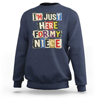 Im Just Here For My Niece Sweatshirt Trendy Aunts Letter Print Vintage