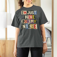 Im Just Here For My Niece T Shirt For Women Trendy Aunts Letter Print Vintage
