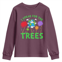 I Speak For Trees Planet Save Earth Day Youth Sweatshirt