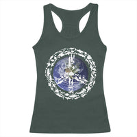 Earth Day Racerback Tank Top Save the Planet Peace Sign Positive Vibes