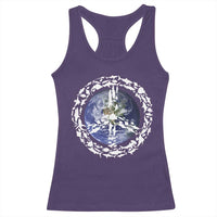 Earth Day Racerback Tank Top Save the Planet Peace Sign Positive Vibes