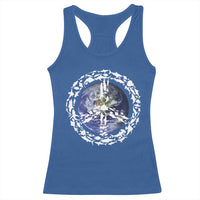 Earth Day Racerback Tank Top Save the Planet Peace Sign Positive Vibes