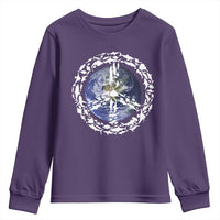 Earth Day Youth Sweatshirt Save the Planet Peace Sign Positive Vibes