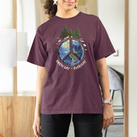 Earth Day T Shirt For Women Everyday Peace Sign Positive Vibes