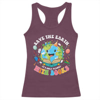 Earth Day Racerback Tank Top Save Earth Its Only Planet With Books Reader