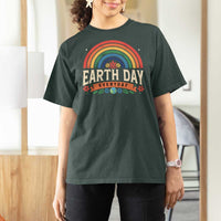Earth Day T Shirt For Women Everyday Retro Rainbow