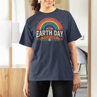 Earth Day T Shirt For Women Everyday Retro Rainbow