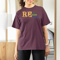 Retro Earth Day T Shirt For Women Recycle Reuse Renew Rethink Protect Earth