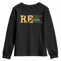 Retro Earth Day Youth Sweatshirt Recycle Reuse Renew Rethink Protect Earth