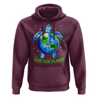 Earth Day 2025 Hoodie Save The Planet Sea Turtle Recycle Ocean Environment