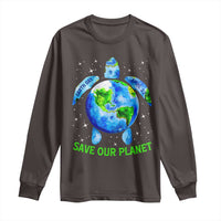 Earth Day 2025 Long Sleeve Shirt Save The Planet Sea Turtle Recycle Ocean Environment