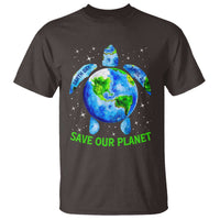 Earth Day 2025 T Shirt Save The Planet Sea Turtle Recycle Ocean Environment