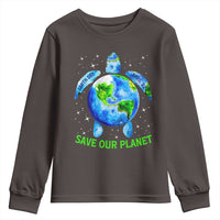 Earth Day 2025 Youth Sweatshirt Save The Planet Sea Turtle Recycle Ocean Environment