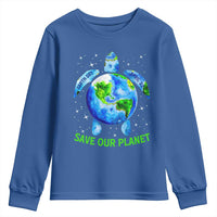 Earth Day 2025 Youth Sweatshirt Save The Planet Sea Turtle Recycle Ocean Environment