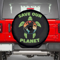 Retro Earth Day Spare Tire Cover Save Our Planet Sea Turtle Recycle Ocean Environment