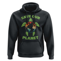 Retro Earth Day Hoodie Save Our Planet Sea Turtle Recycle Ocean Environment