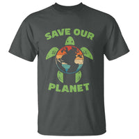 Retro Earth Day T Shirt Save Our Planet Sea Turtle Recycle Ocean Environment