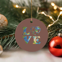 Earth Day Ceramic Ornament Heart Environmental Nature Recycling Lovers