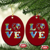 Earth Day Ceramic Ornament Heart Environmental Nature Recycling Lovers
