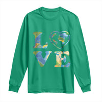 Earth Day Long Sleeve Shirt Heart Environmental Nature Recycling Lovers