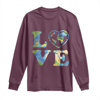 Earth Day Long Sleeve Shirt Heart Environmental Nature Recycling Lovers