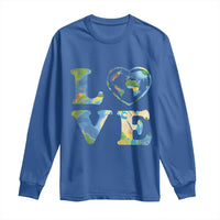 Earth Day Long Sleeve Shirt Heart Environmental Nature Recycling Lovers