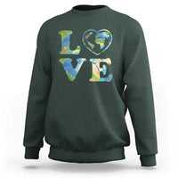 Earth Day Sweatshirt Heart Environmental Nature Recycling Lovers