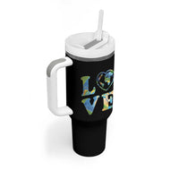 Earth Day Tumbler With Handle Heart Environmental Nature Recycling Lovers