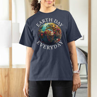 Earth Day Everyday T Shirt For Women With Floral Nature Lover Climate Change