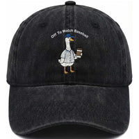 Funny Baseball Mom Goose Washed Cotton Baseball Cap Funny Sports Game Day