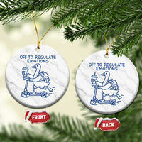 Funny Goose Psychologist Ceramic Ornament Off To Regulate Emotions Mental Health Counselor