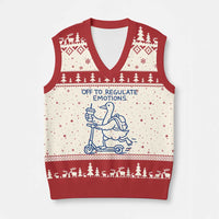 Funny Goose Psychologist V-Neck Knit Sweater Vest Off To Regulate Emotions Mental Health Counselor