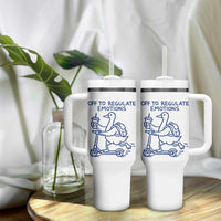 Funny Goose Psychologist Tumbler With Handle Off To Regulate Emotions Mental Health Counselor