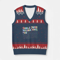 Girls Just Wanna Have Funding For Scientific V-Neck Knit Sweater Vest PHD Graduation - Wonder Print Shop