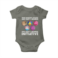 When Someone Attacks One Party Member D20 Dice LGBTQ Ally Baby Onesie - Wonder Print Shop