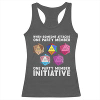 When Someone Attacks One Party Member D20 Dice LGBTQ Ally Racerback Tank Top - Wonder Print Shop