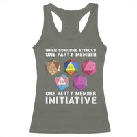 When Someone Attacks One Party Member D20 Dice LGBTQ Ally Racerback Tank Top - Wonder Print Shop
