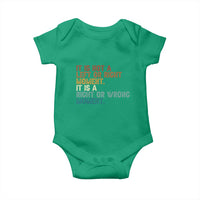 Retro Cory Booker Quotes Baby Onesie This is a Right or Wrong Moment Subtle FDT - Wonder Print Shop
